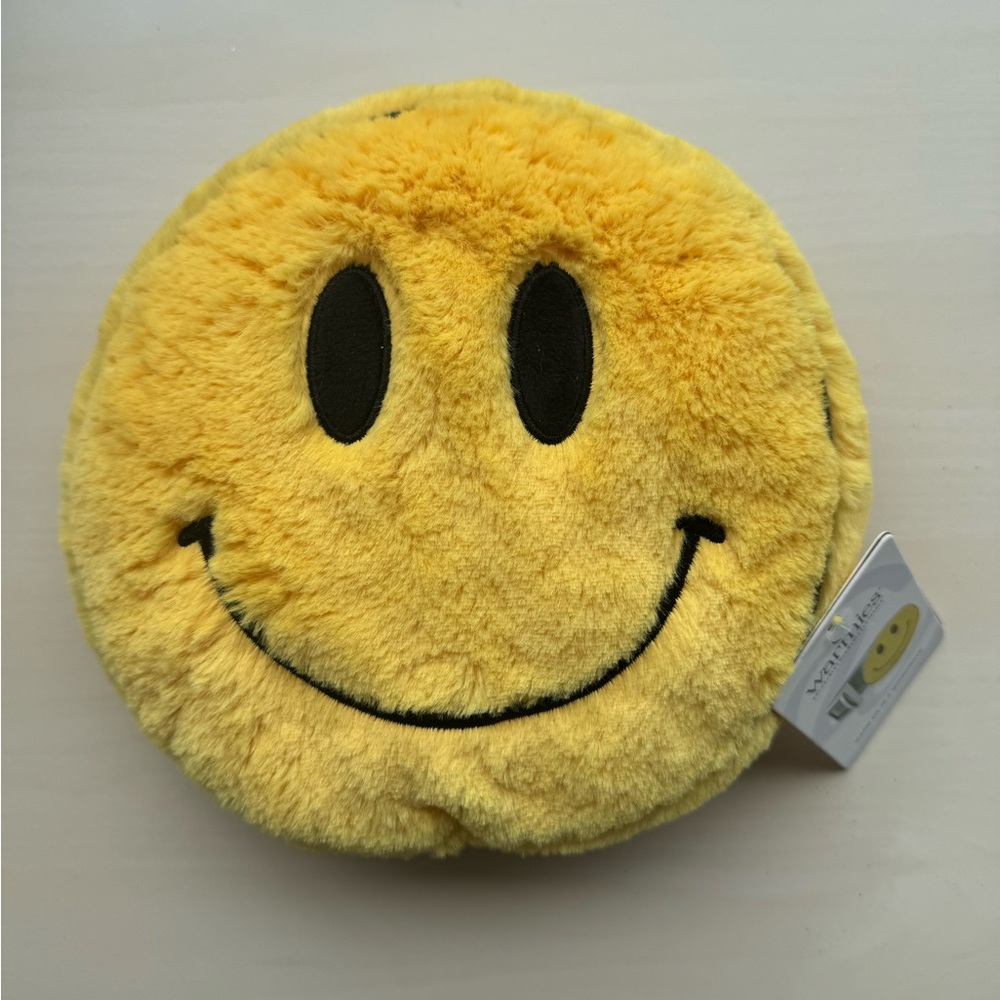 Warmies Yellow Smiley Face Plush Cushion
